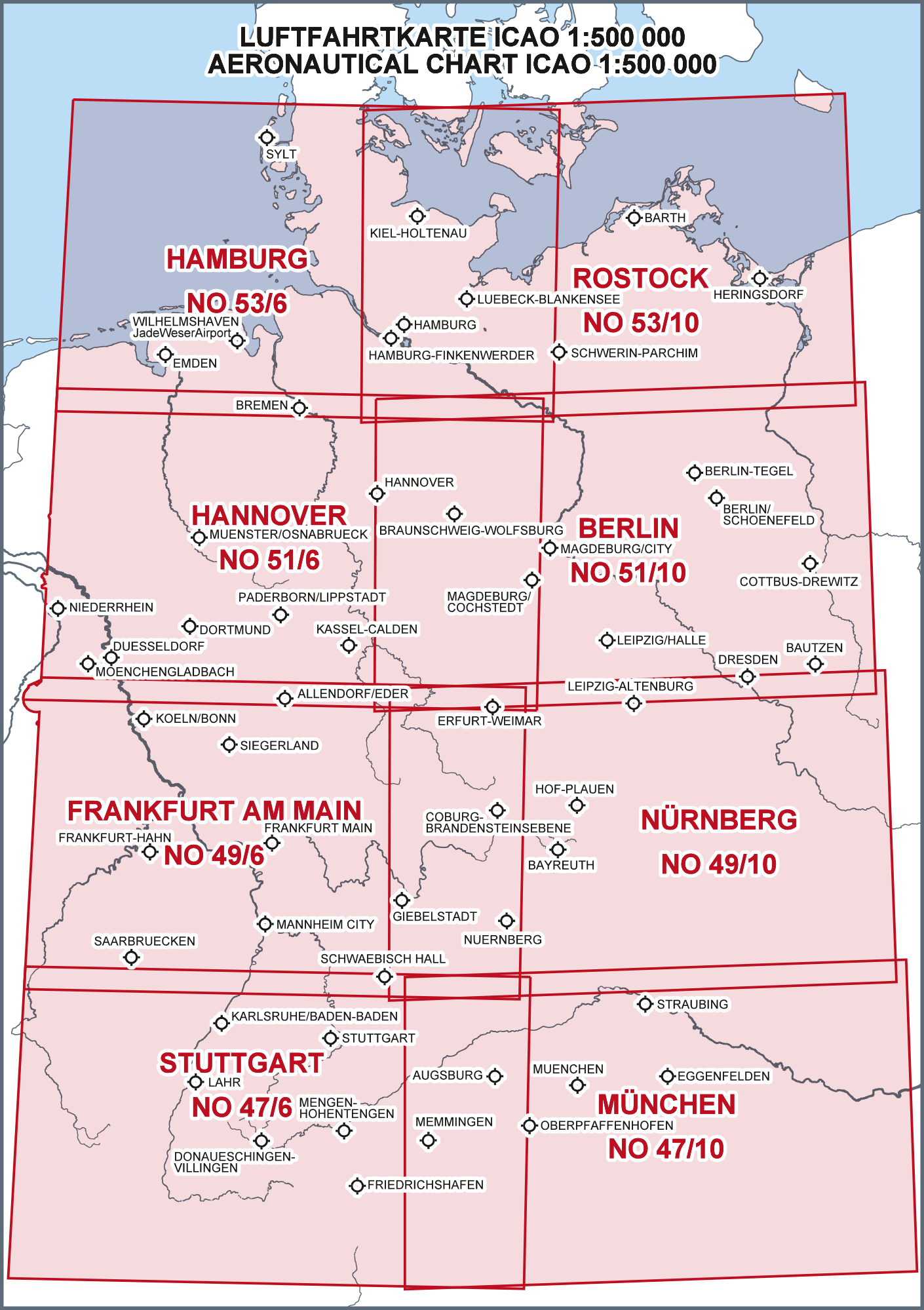 icao karte rostock ICAO Karte Rostock 1:500.000, ohne Nachttiefflugstrecken, Ausgabe 