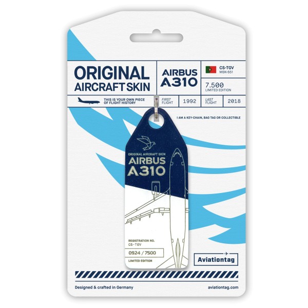 Aviationtag - Airbus A310 - CS-TGV blau/weiß