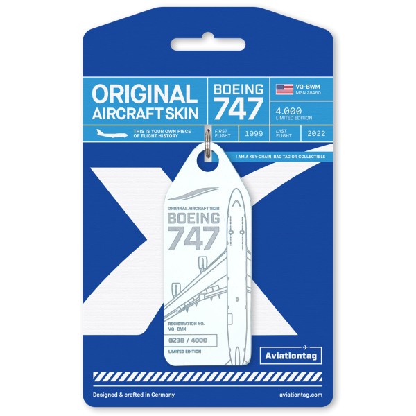 Aviationtag - Boeing 747 - VQ-BWM - weiß