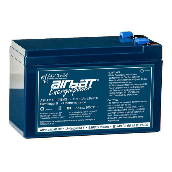 Airbatt LiFePO4 12,8V 10Ah Versorgungsbatterie