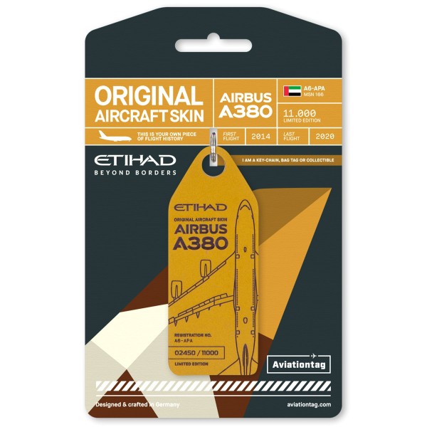 Aviationtag - Airbus A380 - A6-APA Glare - gold