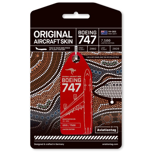 Aviationtag - Boeing 747 - VH-OEG - rot