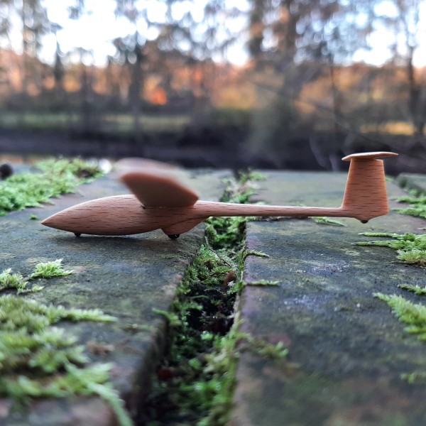 Marianne - Segelflugzeug-Modell aus Buchenholz im Maßstab 1:100