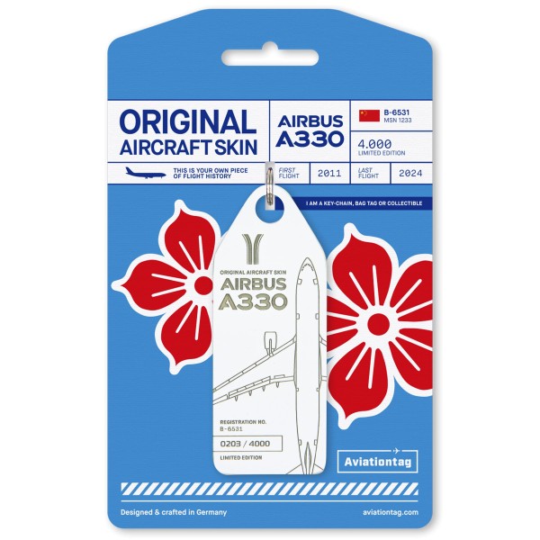 Aviationtag - Airbus A330 - B-6531 - weiß