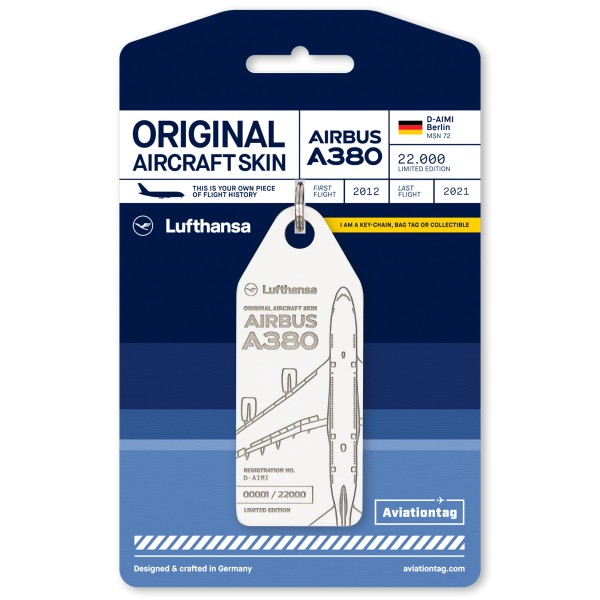 Aviationtag - Lufthansa Airbus A380 - D-AIMI - weiß