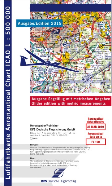 ICAO Karte Rostock Segelflug 1:500.000, gefalzt, Papier, Ausgabe 2020
