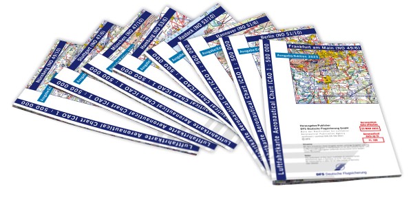 Satz ICAO-Karten Motorflug 2024, Papier, gefalzt, 1:500.000