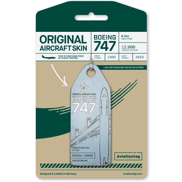 Aviationtag - Boeing B747 - B-HUJ02 - light blue