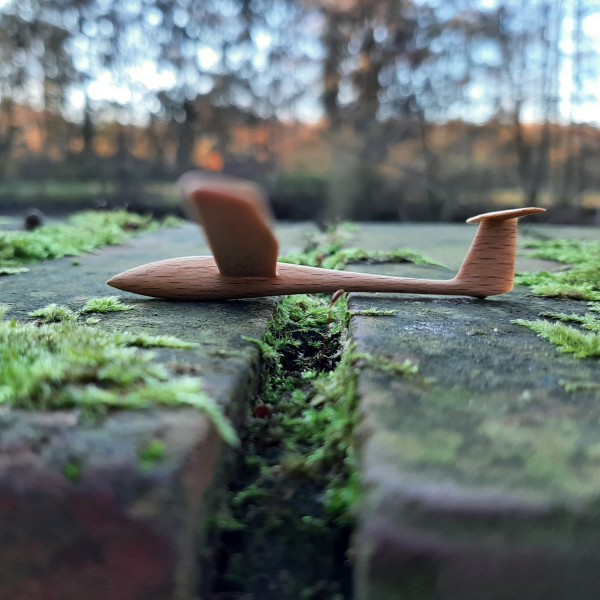 ASW19 - Segelflugzeug-Modell aus Buchenholz im Maßstab 1:100