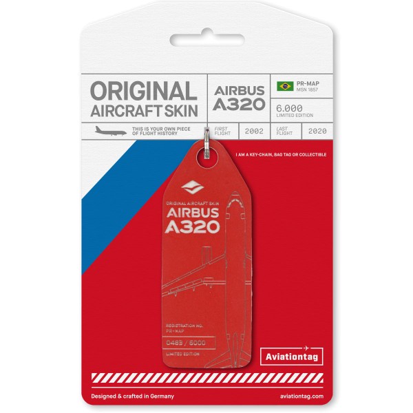 Aviationtag - Airbus A320 - PR-MAP - red