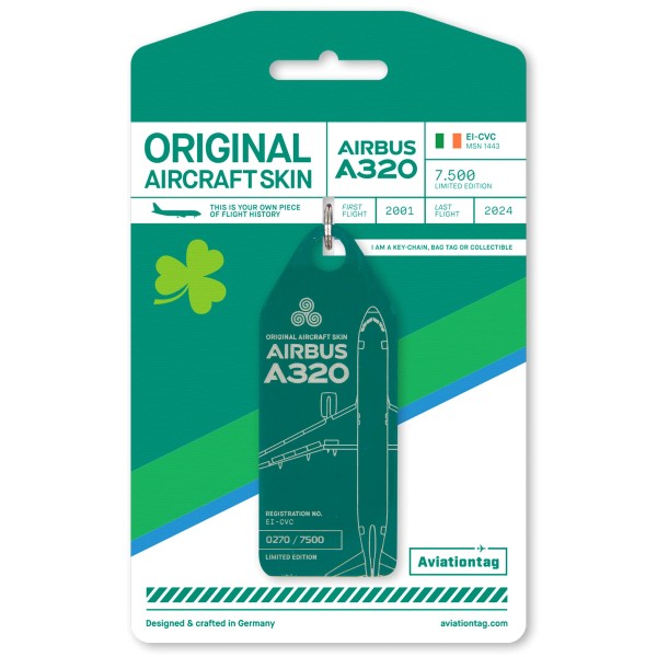 Aviationtag - Airbus A320 - EI-CVC - grün