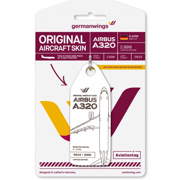 Aviationtag - Airbus A320 - Germanwings - D-AIPW - white